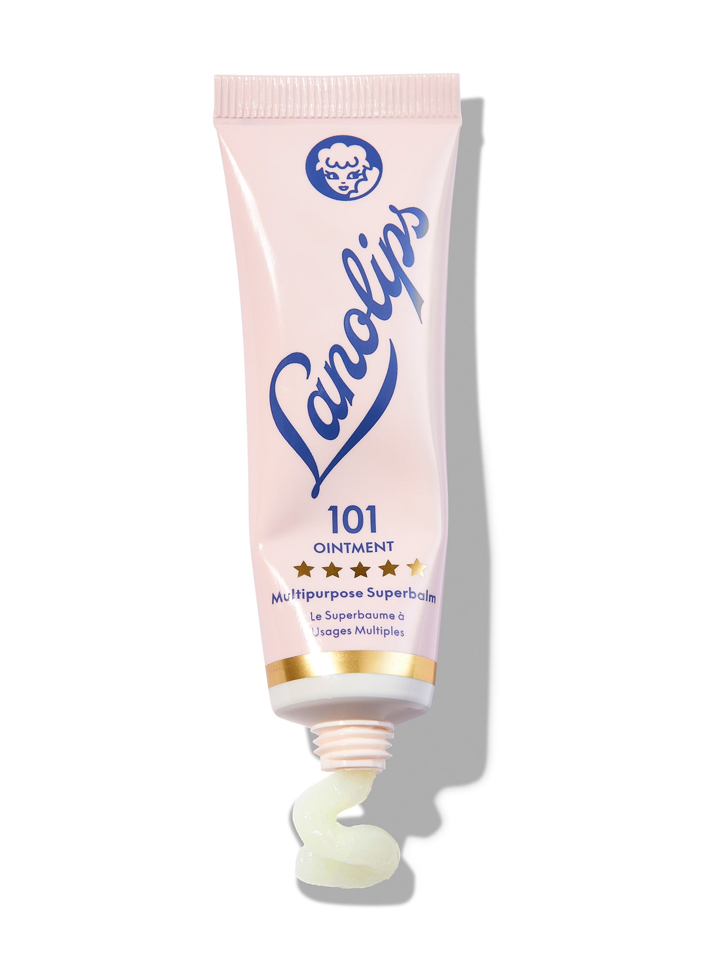 Product shot of squeezed Lanolips The Original 101 Ointment Multipurpose Superbalm - 15g. Made with 100% ultra-pure grade lanolin, and has 101 uses. 
